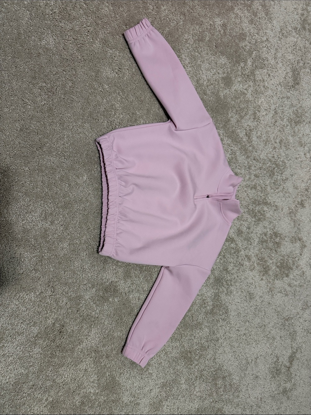 Light Pink Half-Zip Pullover Sweatshirt